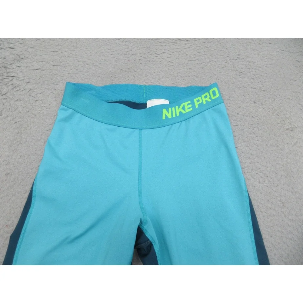 Nike Pro Dri-FIT Compression Capri Leggings Womens S Blue Volt 589366-389